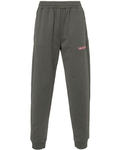 Helmut Lang Pantalones de chándal con logo - Gris