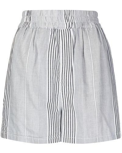 RTA Striped Fitted Shorts - Grey