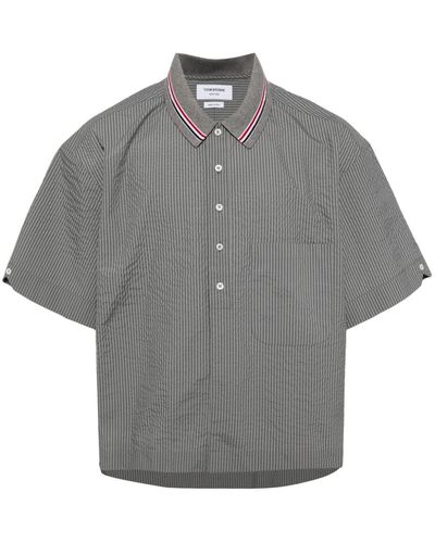 Thom Browne Rwb-stripe Striped Shirt - Grey