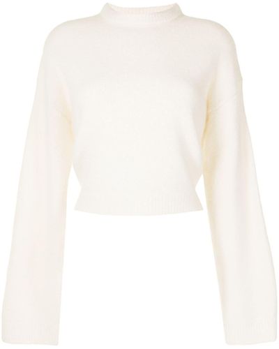Cashmere In Love Mila Cashmere Cropped Sweater - White