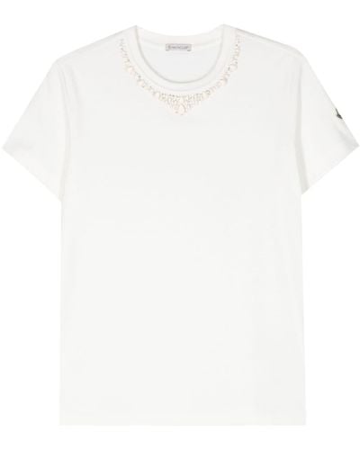 Moncler ラインストーン Tシャツ - ホワイト