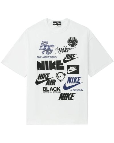 COMME DES GARÇON BLACK X Nike Logo-print Cotton T-shirt - White