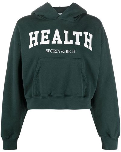 Sporty & Rich Health Cropped-Hoodie - Grün