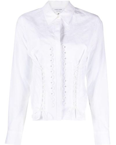 Marine Serre Chemise-corset Regenerated - Blanc