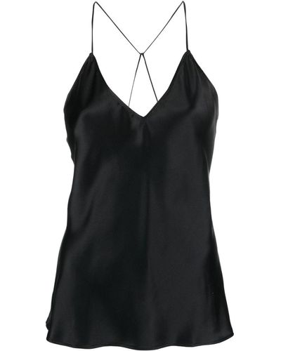 Nili Lotan V-neck Silk Vest - Black