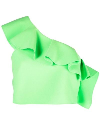 MSGM Einschultrige Bluse - Grün