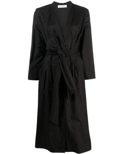 Gentry Portofino V-neck Tied-waist Midi Dress - Black