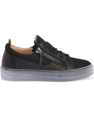 Giuseppe Zanotti Sneakers Met Mesh Vlak - Zwart