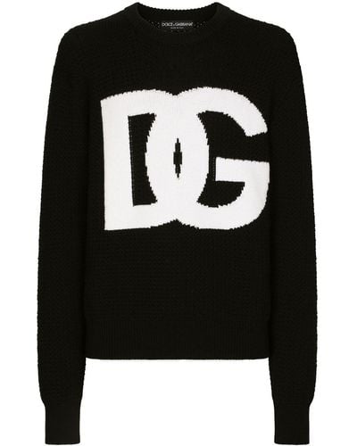 Dolce & Gabbana ロゴインターシャニット セーター - ブラック