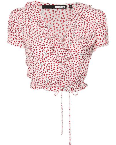 ROTATE BIRGER CHRISTENSEN Bluse mit Herz-Print - Pink