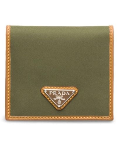 Prada Portemonnaie mit Logo-Schild - Grün