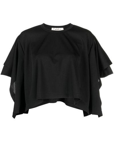 Comme des Garçons Draped Cropped Blouse - Black