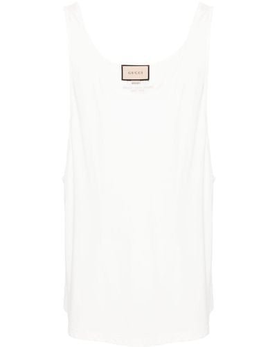 Gucci Camiseta de Tirantes Punto de Algodón Suave - Blanco