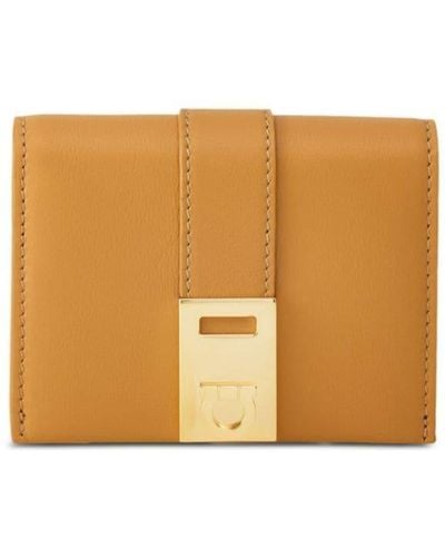 Ferragamo Hug Leather Wallet - Natural