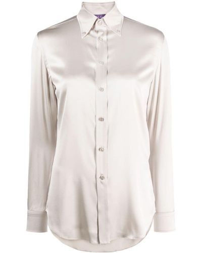 Ralph Lauren Collection Satin-finish Button-down Shirt - White