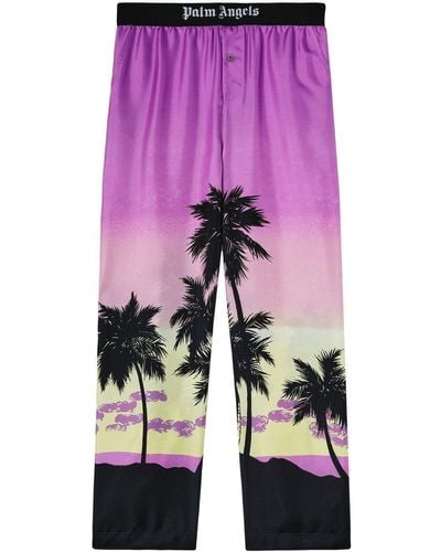 Palm Angels Gerade Hose mit Sunset-Print - Pink