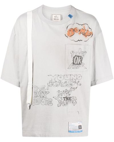 Maison Mihara Yasuhiro T-Shirt mit Hosenträger - Weiß