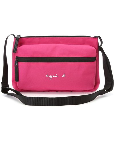 agnès b. Logo-print Shoulder Bag - Pink
