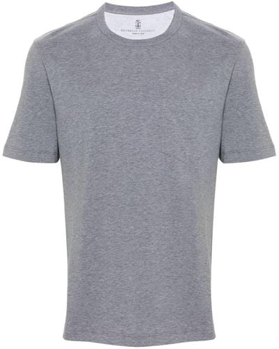 Brunello Cucinelli Camiseta con efecto de melange - Gris