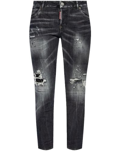 DSquared² Katoenen Jeans Met Logopatch - Grijs