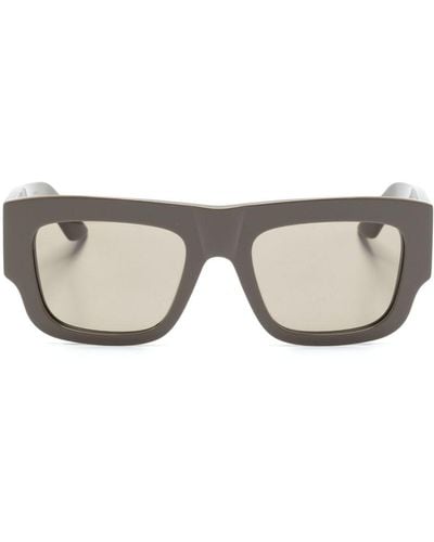 Alexander McQueen Logo-engraved Square-frame Sunglasses - Gray