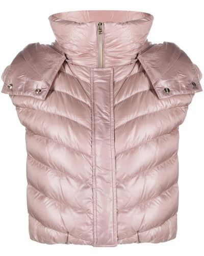 Herno Cropped Down Gilet - Pink