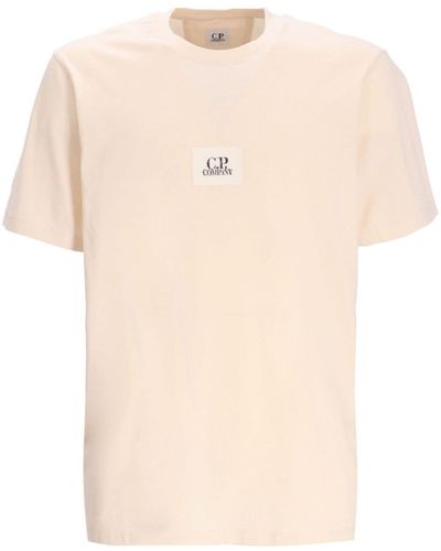 C.P. Company Logo-print Cotton T-shirt - Natural