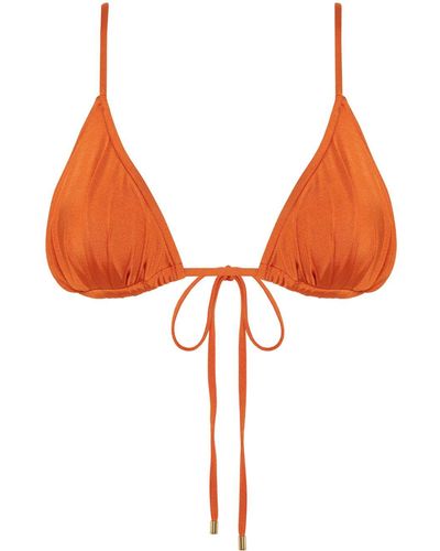 Peony Top bikini con ruches - Arancione