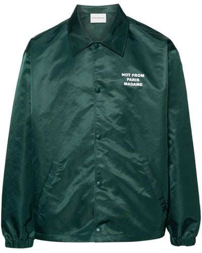 Drole de Monsieur La Vest Slogan Lightweight Jacket - Green