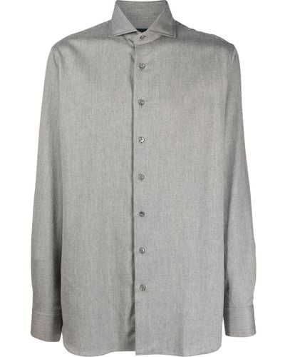 Lardini Button-down Fitted Shirt - Grey