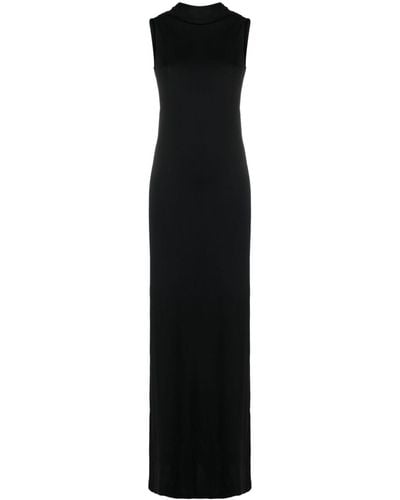 Saint Laurent Draped Maxi Dress - Black