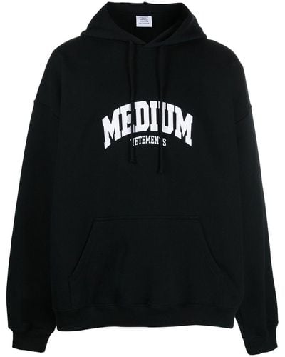 Vetements Embroidered Logo Graphic-detail Hoodie - Black