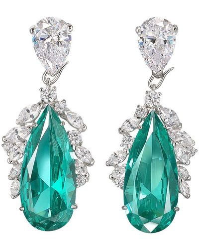 Anabela Chan Pendientes en oro blanco de 18 ct con diamantes y turmalina - Azul