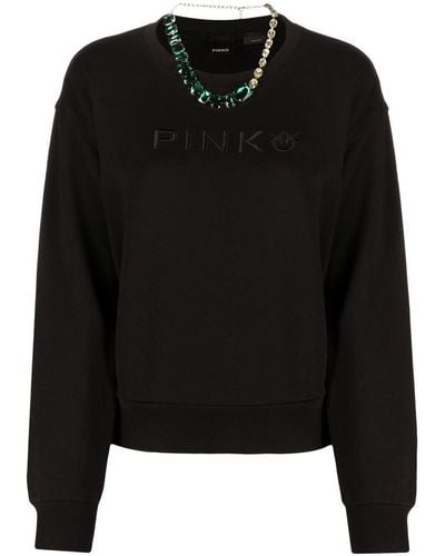 Pinko Crew-neck Cotton Sweatshirt - Black