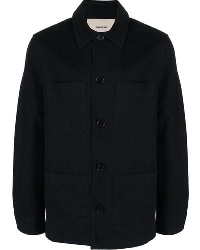 Zadig & Voltaire Slogan-print Shirt Jacket - Black