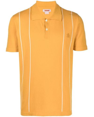 Baracuta Poloshirt Met Gestreepte Afwerking - Oranje