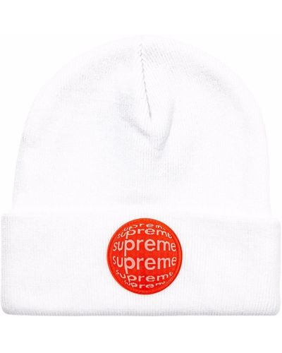 Supreme Mütze mit Linsen-Patch - Weiß