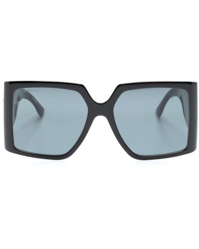 DSquared² Embossed-logo oversized-frame sunglasses - Blu