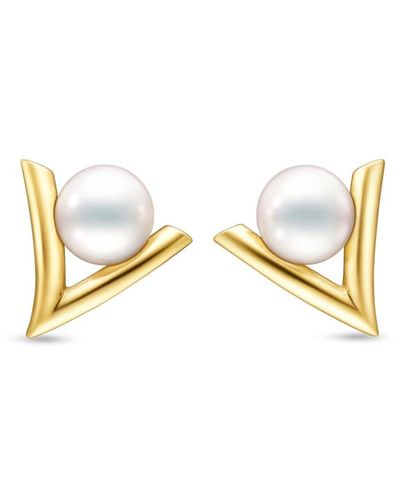 Tasaki 18kt Yellow Gold Danger Claw Pearl Earrings - Metallic