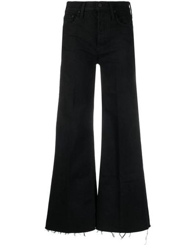 Mother The Weekender Fray Flared Jeans - Black