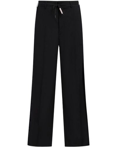Marni Satin-stripe Trim Trousers - Black