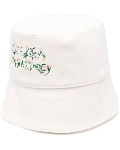 Stella McCartney Embroidered-logo Bucket Hat - White