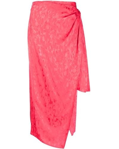 MSGM Jacquard Side-tie Skirt - Pink