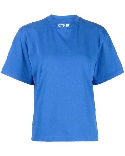 Heron Preston T-shirt Met Logoprint - Blauw