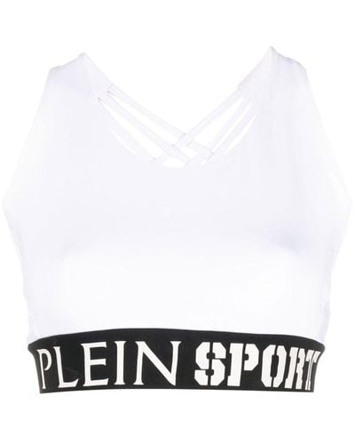 Philipp Plein Crossover-strap Sports Bra - White