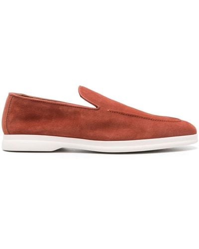 Doucal's Almond-toe Suede Loafers - Red