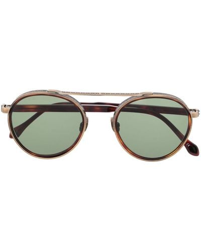 Matsuda Double-bridge Round-frame Sunglasses - Green