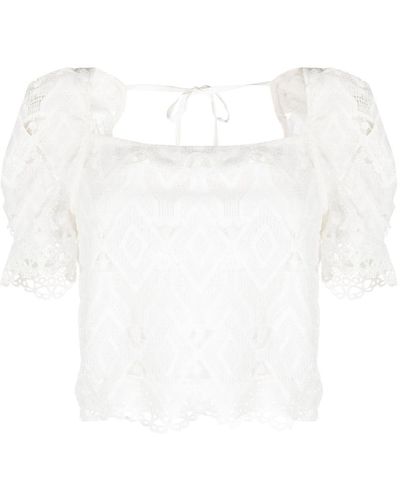 IRO Broderie-anglaise Short-sleeve Top - White