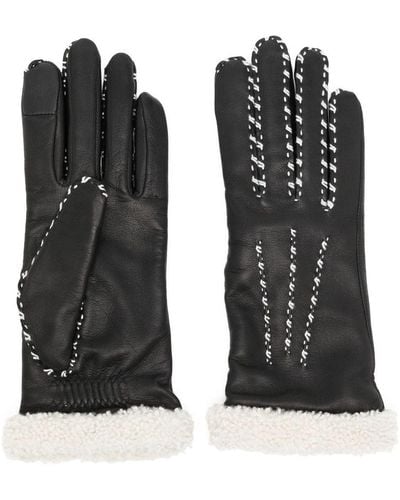Agnelle Marie-louise Leather Gloves - Black