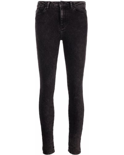 Karl Lagerfeld Monogram-embroidered Skinny Jeans - Black